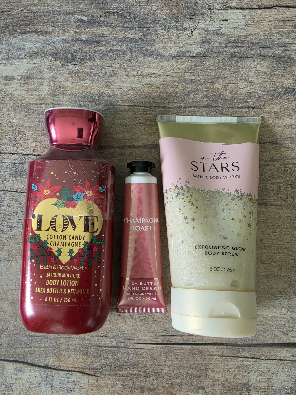 Bath & Body Works Cotton Candy Champagne & In The Stars + Travel Lot Of 3